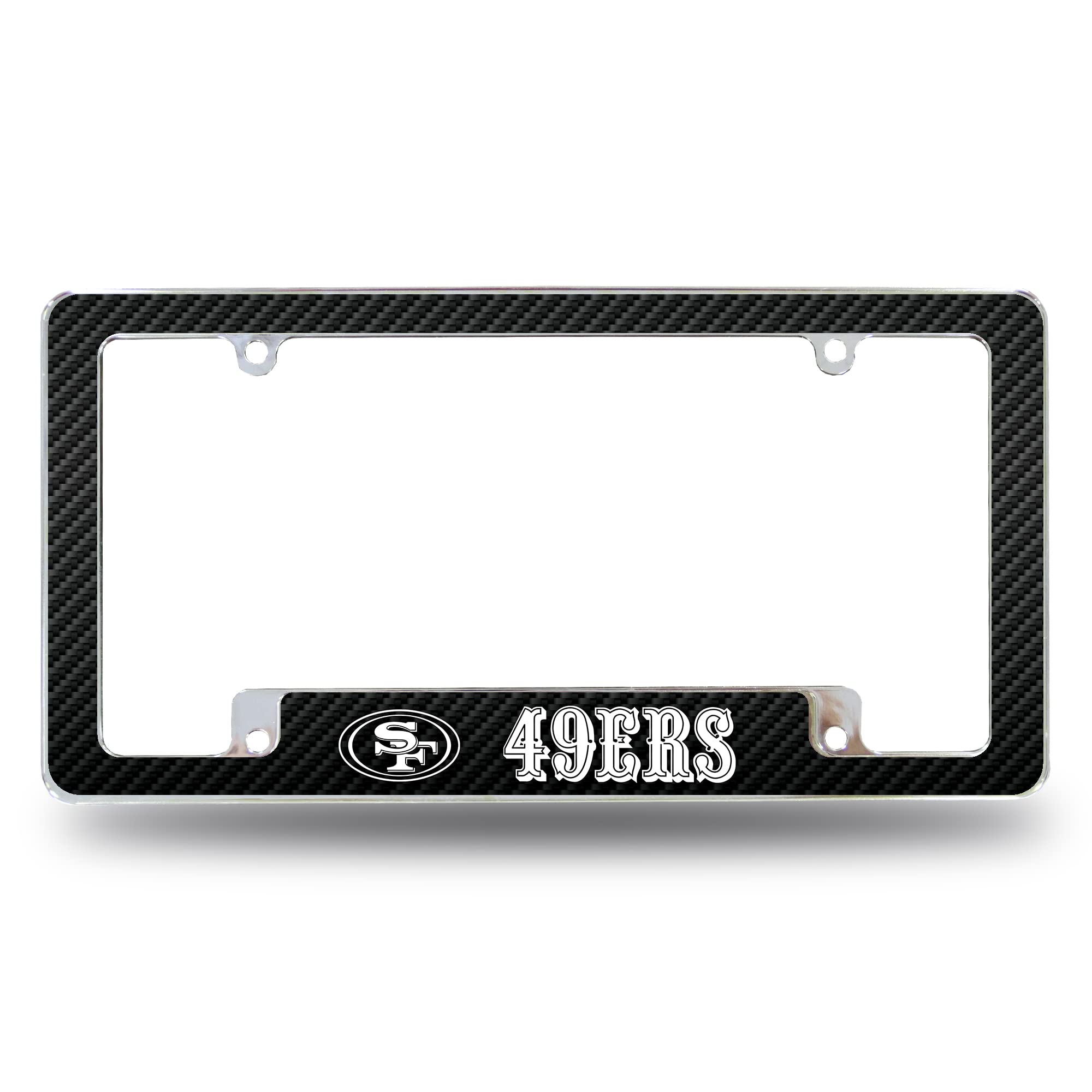 Rico Industries NFL San Francisco 49ers Carbon Fiber 12" x 6" Chrome All Over Au