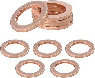 Wevdn 10 PCS Oil Drain Plug Gasket, 14mm Copper Crush Washer Oil Sealing Gaskets, Automotive Replacement Drain Plug Gaskets Compatible with OEM PN Part 007603-014106, Car Accessories