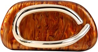 Dreubea Minimalist Gold-Tone Art Deco Clutch Bag – Elegant Metallic Accent Evening Handbag Purse for Women