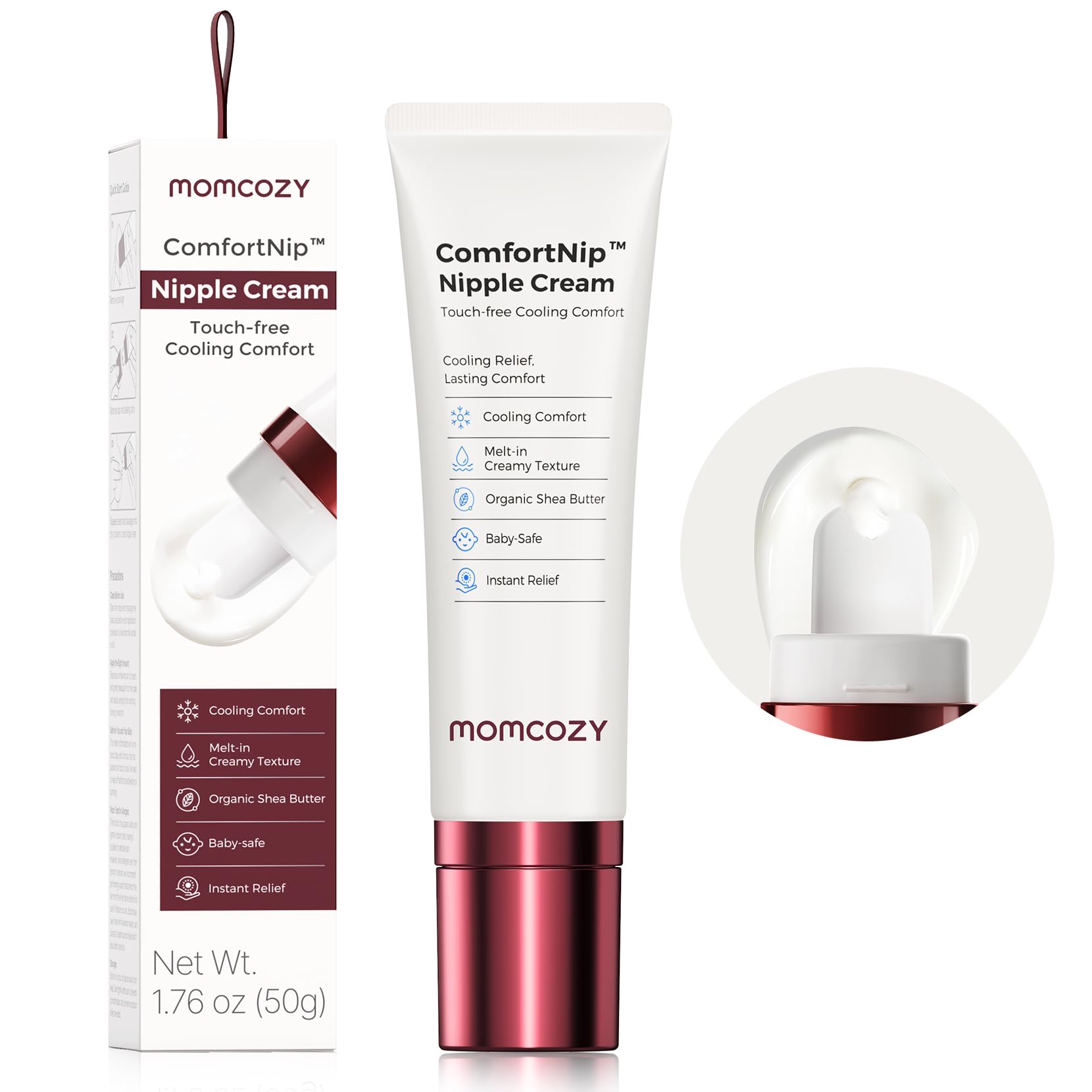 Momcozy Comfort Cooling Nipple Cream, Lanolin-free Nipple Butter, Breastfeeding 