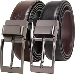 Mens Belt, 1.25" Reversible Belt, Gift for Men, Casual, Golf Trousers, Shirts, One Back for 2 Sides