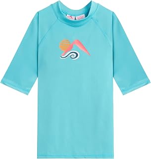 Kanu Surf Girl's Sundance UPF 50+ Sun Protective Rashguard Swim Shirt Short Sleeve Rash Guard Shirt