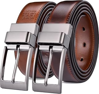 Mens Belt, 1.25" Reversible Belt, Gift for Men, Casual, Golf Trousers, Shirts, One Back for 2 Sides