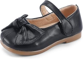 MASOCIO Girls Mary Jane Shoes Bow Toddler Kids School Shoes Flat Dress Shoes (Toddler/Little Kid)