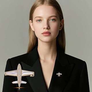 Luxury Zircon - Pearl Crusted Airplane Brooch - Accent Aviation Pi