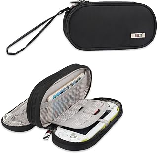 BUBM Double Compartment Storage Case Compatible with PS Vita and PSP, Black | Portable Protective Carrying Bag for PSV and Other Accessories