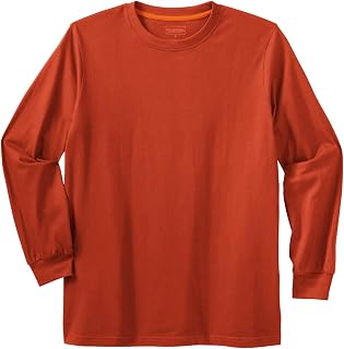 Boulder Creek by Kingsize メンズ ビッグ&トール 厚手 長袖 ポケットなし クルーネックTシャツ US サイズ: 3X-Large Big カラー: ブラウン