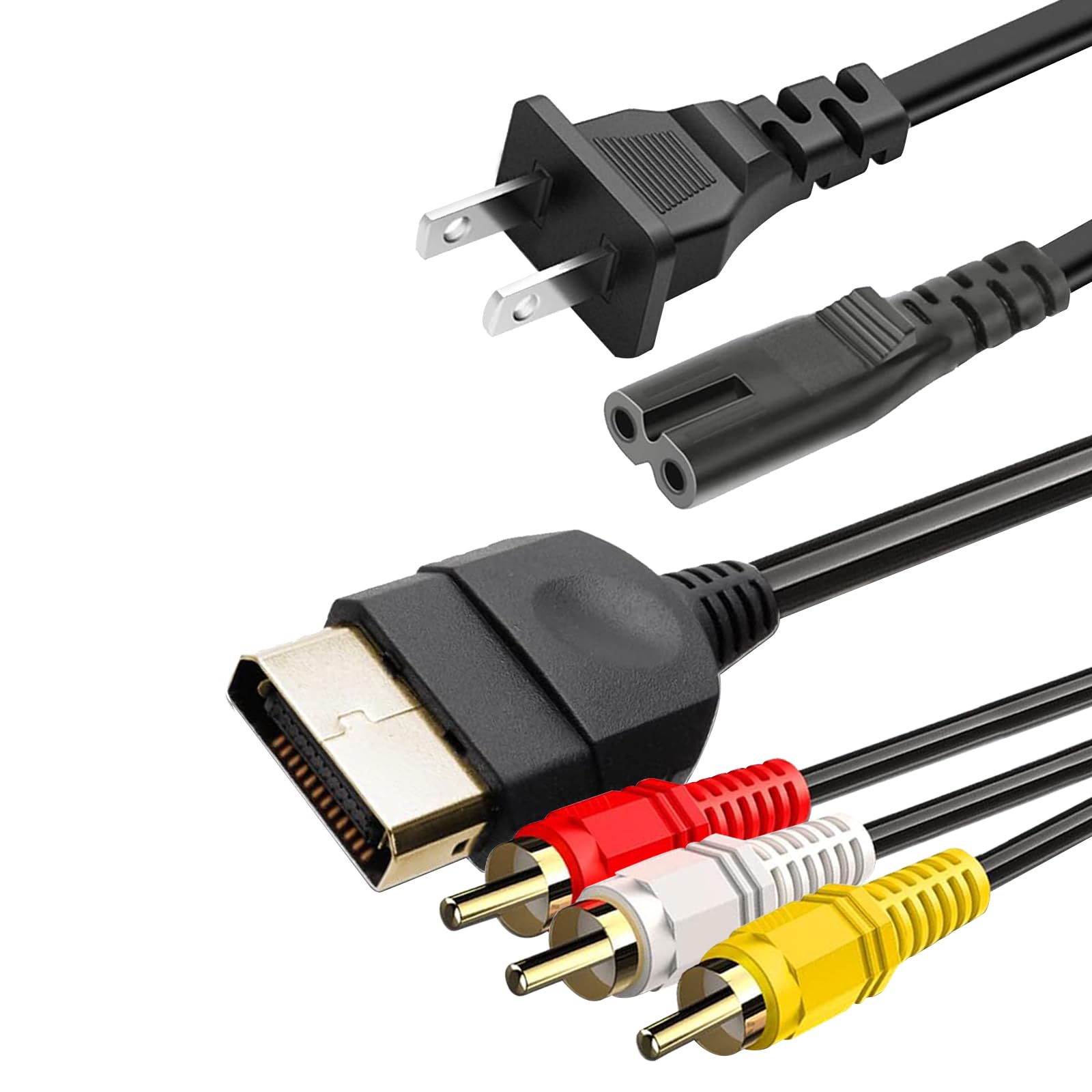 Power Cord and AV Cable Compatible with Xbox, AC Power Cord Fit for Sony PS5/PS4