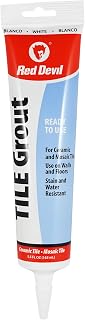 Red Devil 0425 Pre-Mixed Tile Grout - Professional Quality, Excellent Adhesion, Ideal for Wall & Floor Use - 5.5 oz, White, Made in USA