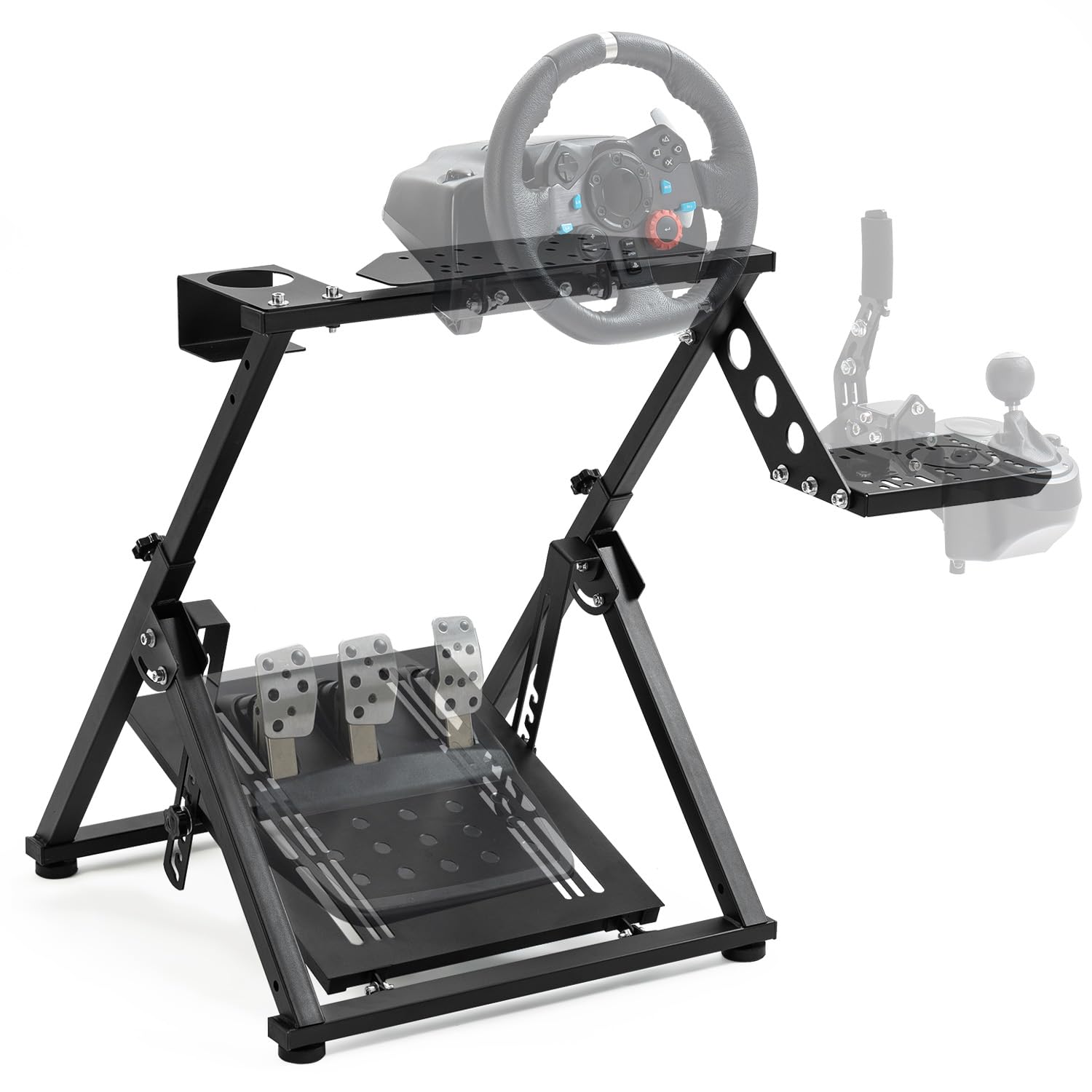 Gazzyt Foldable Racing Wheel Stand Adjustable Racing Cockpit for Logitech | R5 R