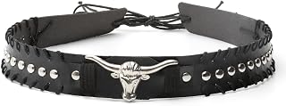 Women Men Western Cowboy Hat Band Cowgirl Hat Belt Silver Bullhead