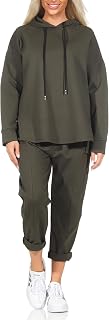 7036 Women's Jogging Suit, Two-Piece for Leisure and Sports, Tracksuit, Leisure Suit with Hoodie and Trousers Hood