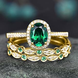 3-Pc Set Oval Cubic Zirconia Rings Female Luxury Detachable Wear Jewelry