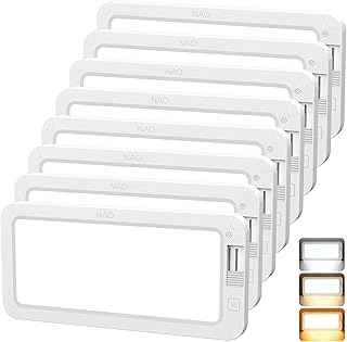 NAOEVO RV Lights Interior 8Pack, 3-Color Mode & Dimmable RV Interior Lights | 1500LM 12V RV LED Lights Interior with Stepless Dimming, Energy-efficient RV Accessories for Trailer, Boat, Car, 2900-6500K