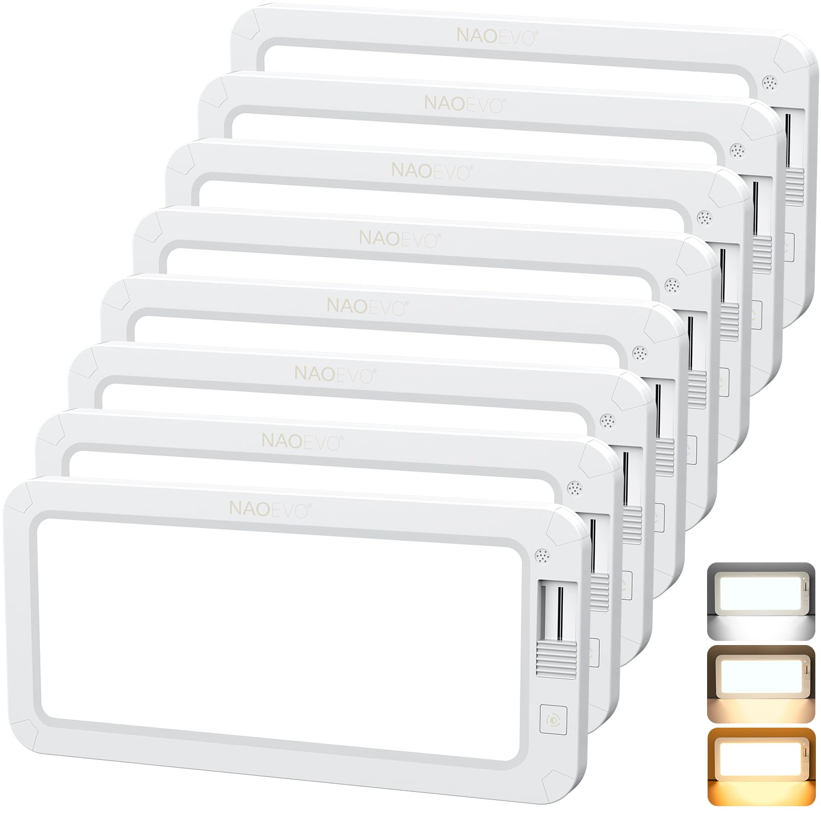 NAOEVO RV Lights Interior 8Pack, 3-Color Mode & Dimmable RV Interior Lights | 15