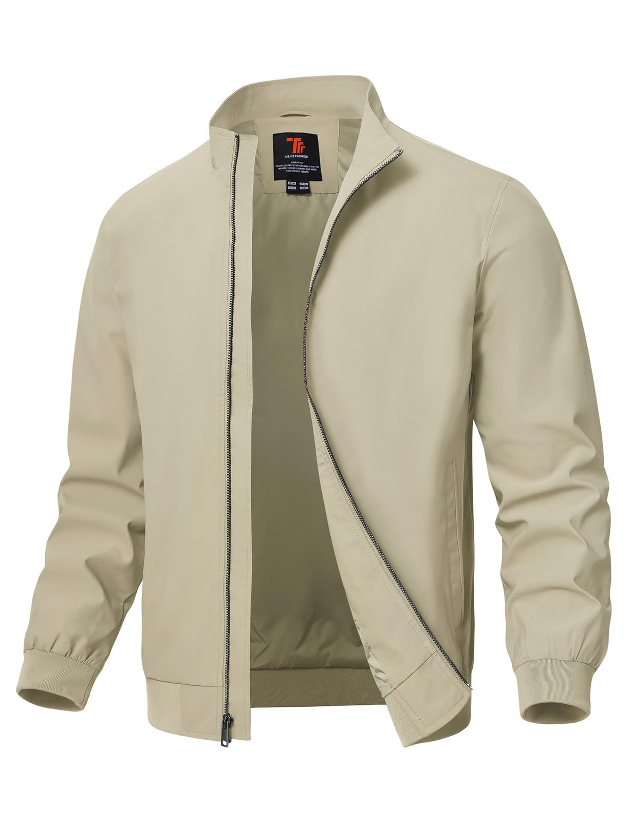 TBMPOY Mens Lightweight Waterproof Bomber Jacket Casual Windbreaker Full Zip Gol