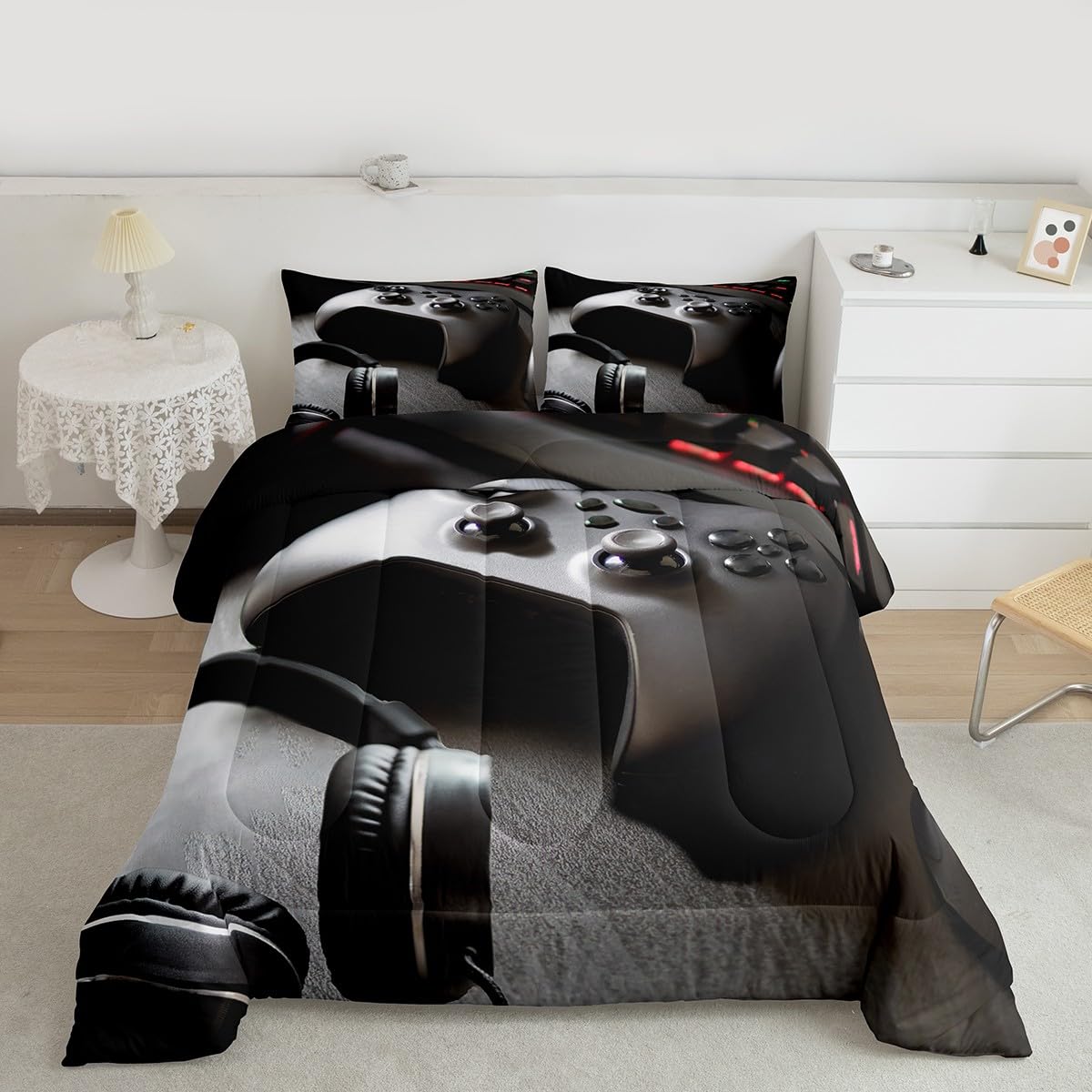 Feelyou Gaming Bedding Set Twin Size for Kids Girls Teens