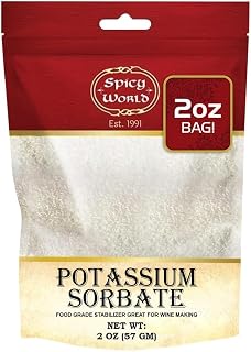 Potassium Sorbate 2 Oz - Food Grade - Great Wine Stabilizer, Preservative for Gummies, Mead, Cider - by Spicy World