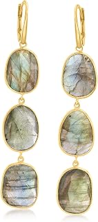 Ross-Simons Labradorite Triple-Drop Earrings in 18kt Gold Over Sterling