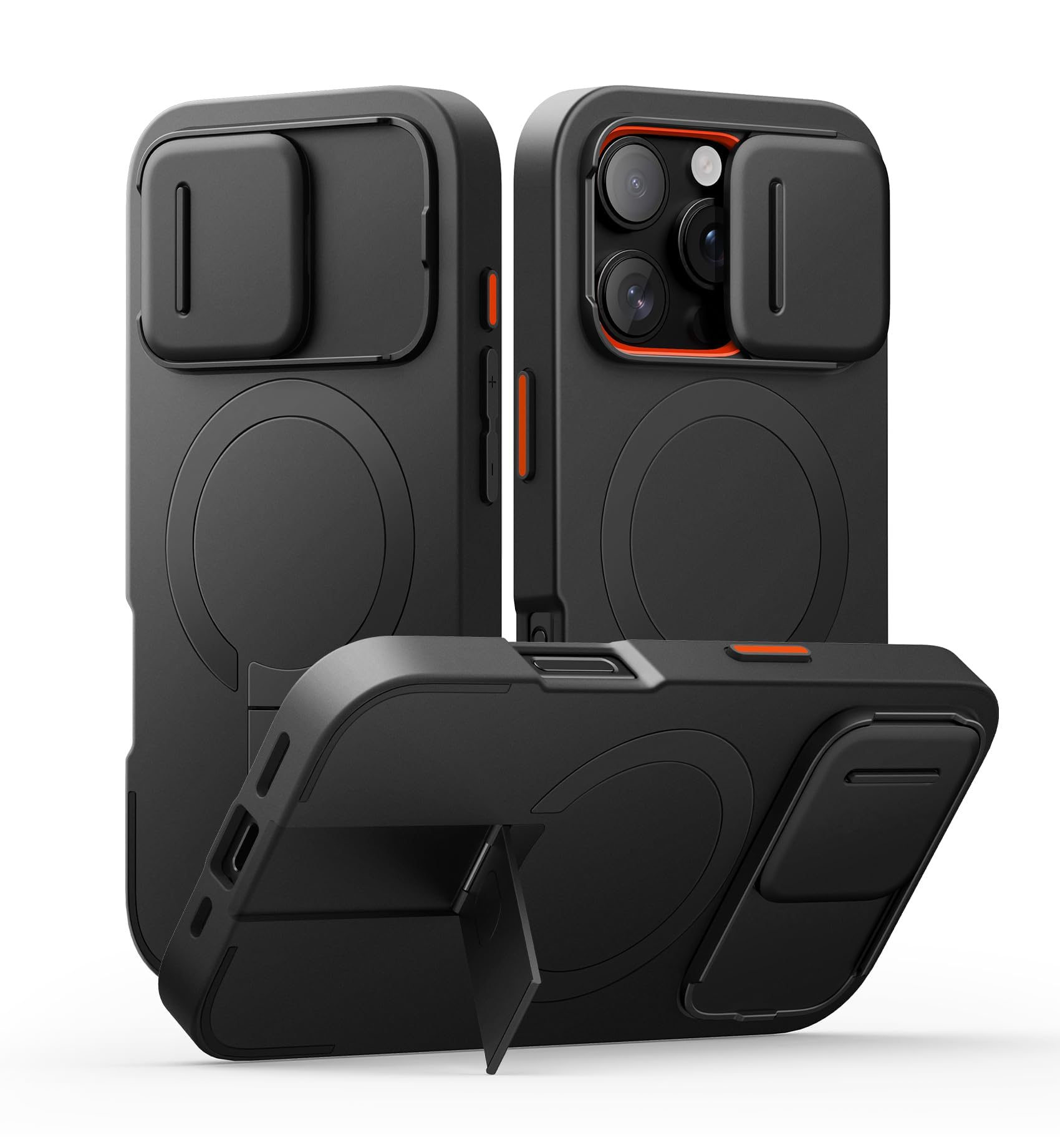 Suritch for iPhone 16 Pro Case with Slide Camera Cover and Adjustable Kickstand,