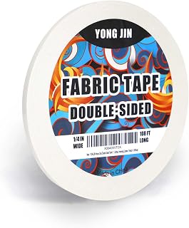 Double Sided Fabric Tape, Hem Tape No Sew No Iron, 1/4 inch x 108 feet | Hem Tape No Sew No Iron, Peels Off Easily, Quick & Easy Fix for Hemming, Fabric, Pants, Dress, Curtains & Crafts