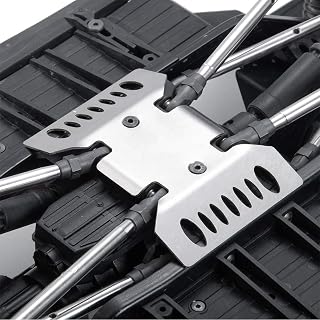 RCLIONS Stainless Steel Center Skid Plate Chassis Guard for AXIAL SCX10-iii | 1/10th RC Crawler Car Protection Plate Upgrade Parts