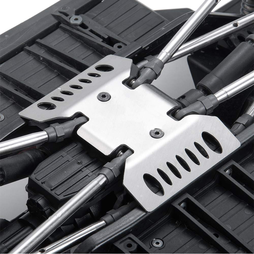 RCLIONS Stainless Steel Center Skid Plate Chassis Guard for AXIAL SCX10-iii | 1/