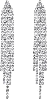 SELOVO Boucles d'oreilles pendantes linéaires en cristal autrichien transparent