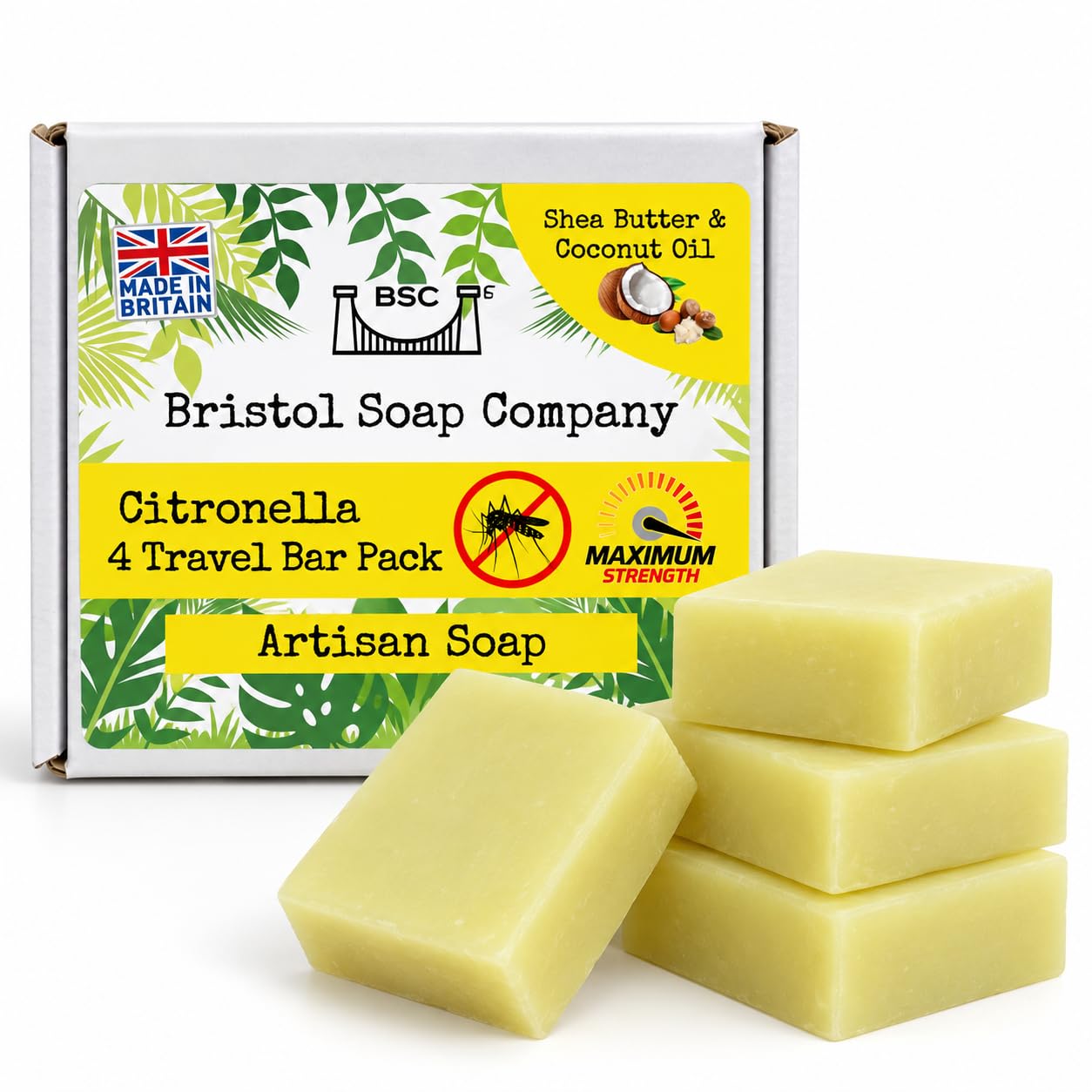 Bristol Soap Company Artisan Soap, 4 Guest/Travel Size Bar Pack