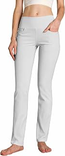 Safort Yoga Pants for Women Long High Waist Stretch Sports Pants Elegant Jogging Pants Work Trousers Straight Leg Pants with Two Pockets