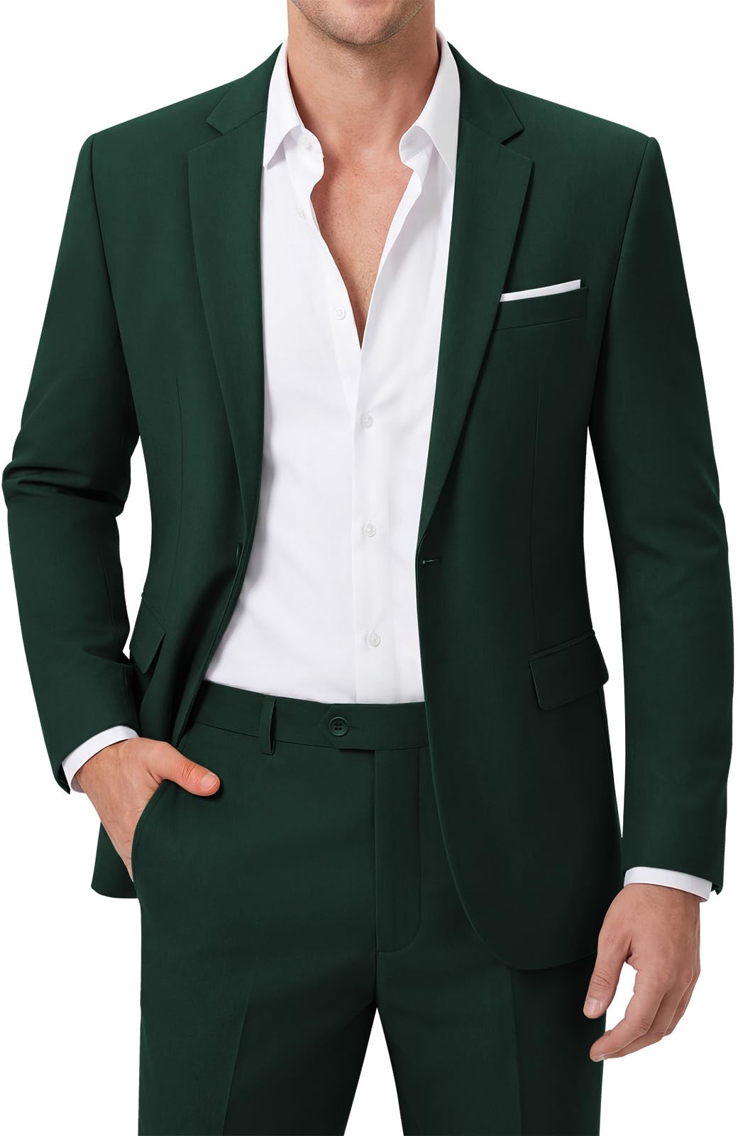 MAGE MALE Mens 2 Piece Suit Sets for Business,Slim Fit Jacket & Pants