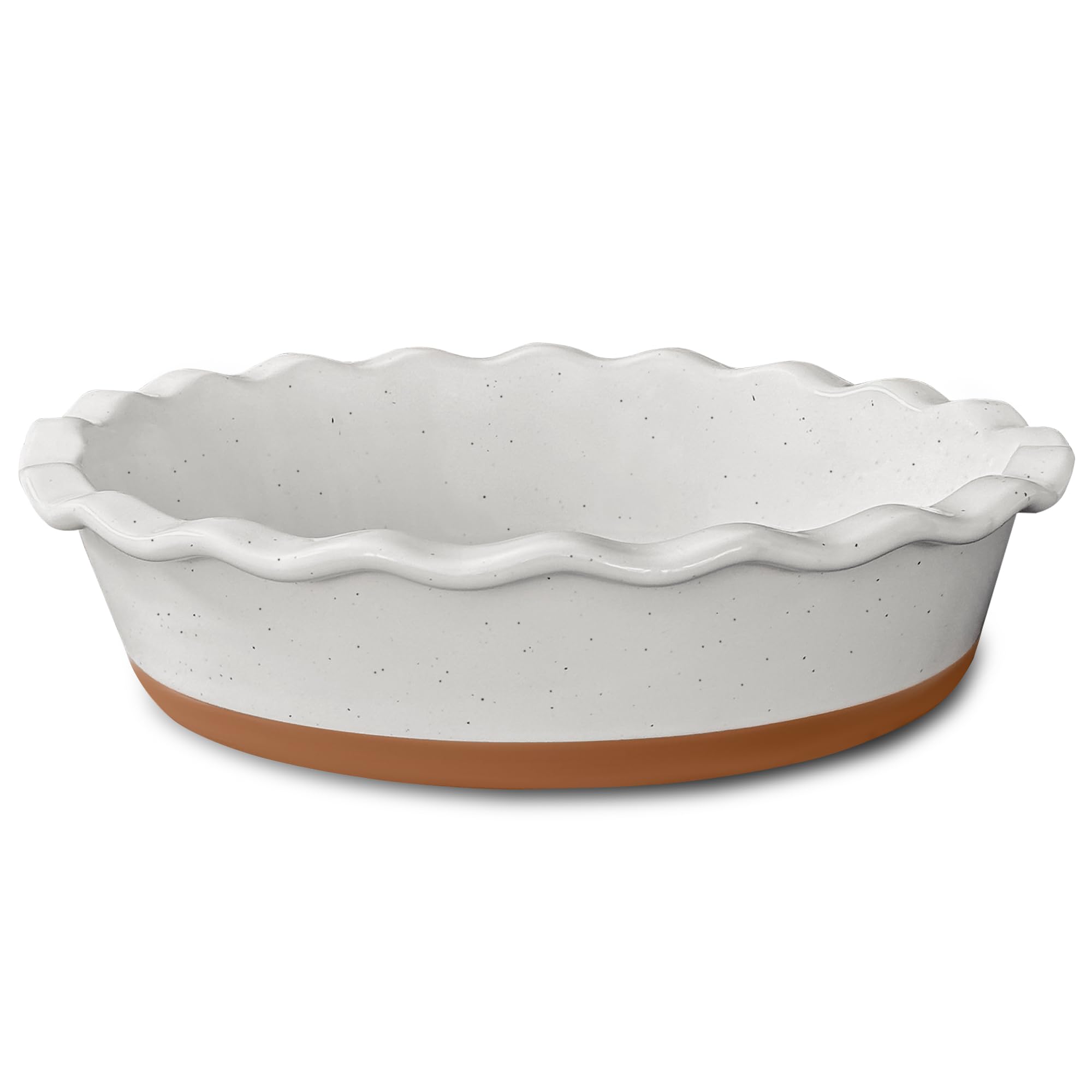 MORA Ceramic Pie Pan for Baking - 9 inch - Deep and Fluted Pie Dish for Old Fash
