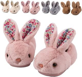Fadezar Toddler Slippers Girl Boy House Slipper Kids Rabbit Winter Slipper Warm Bunny Slippers Soft Plush Indoor Girls Boys Slipper