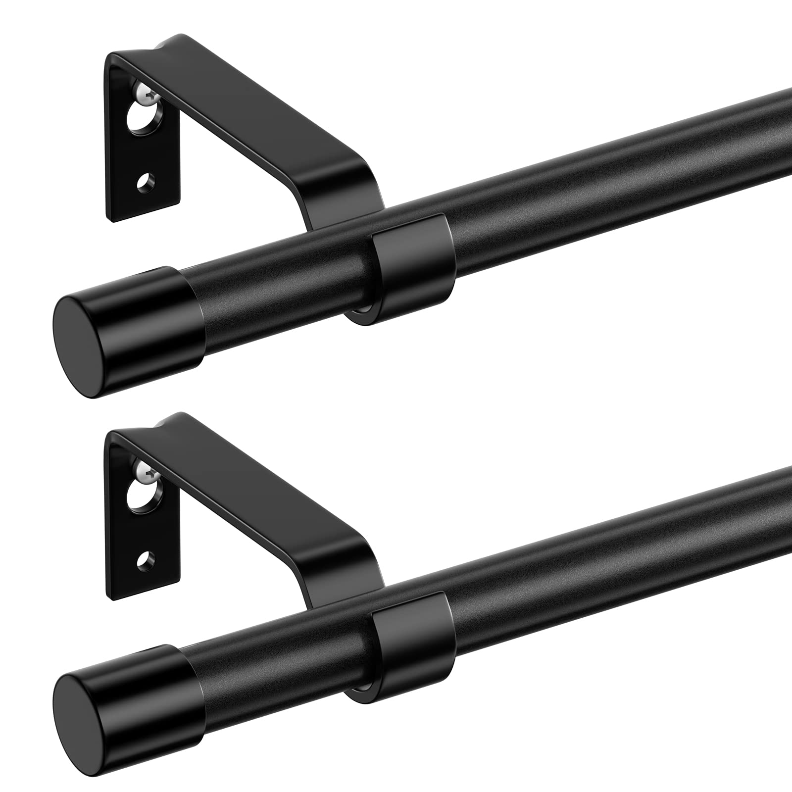 Curtain Rods 24 to 48 inches 2 Pack, 5/8 inch Diameter Metal Standard Drapery Ro
