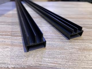 Stevio Clip on Vivarium Glass Track Runner Black To Suit 18mm Board 4mm Glass (4' (1220mm) Long Set)