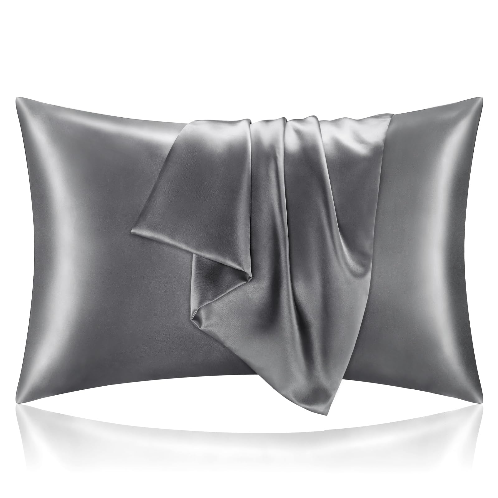 BEDELITE Satin Pillowcases, Queen Size 20x30 Inch, Dark Grey, Set of 2 | Similar