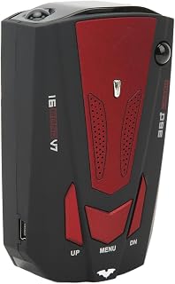 Car Radar Detector, 360 Degree Voice Alert Speed Camera Detector with GPS, Quick Reaction System for Enhanced Vehicle Safety, Real Time Speed Monitoring Device (Red)