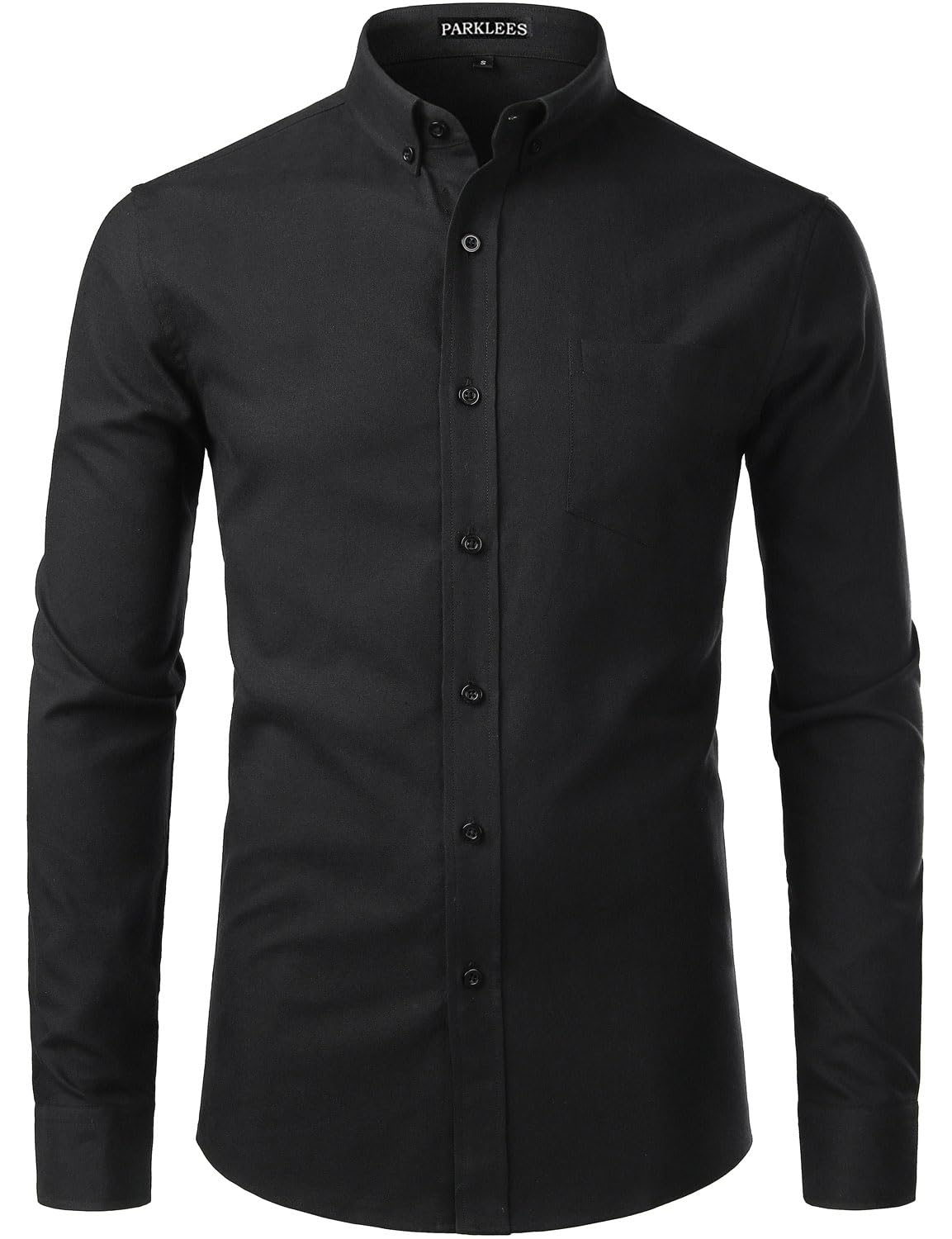 PARKLEES Men's Slim Fit Long Sleeve Smart Casual Button Down Oxford Shirts