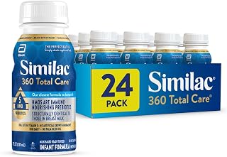 Similac 360 Total Care Ready-to-Feed Baby Formula | 5 HMO Prebiotic Blend, Infant Formula to Support Baby’s Immune System, Brain Development & Digestive Health, 8-fl-oz, 24 pack