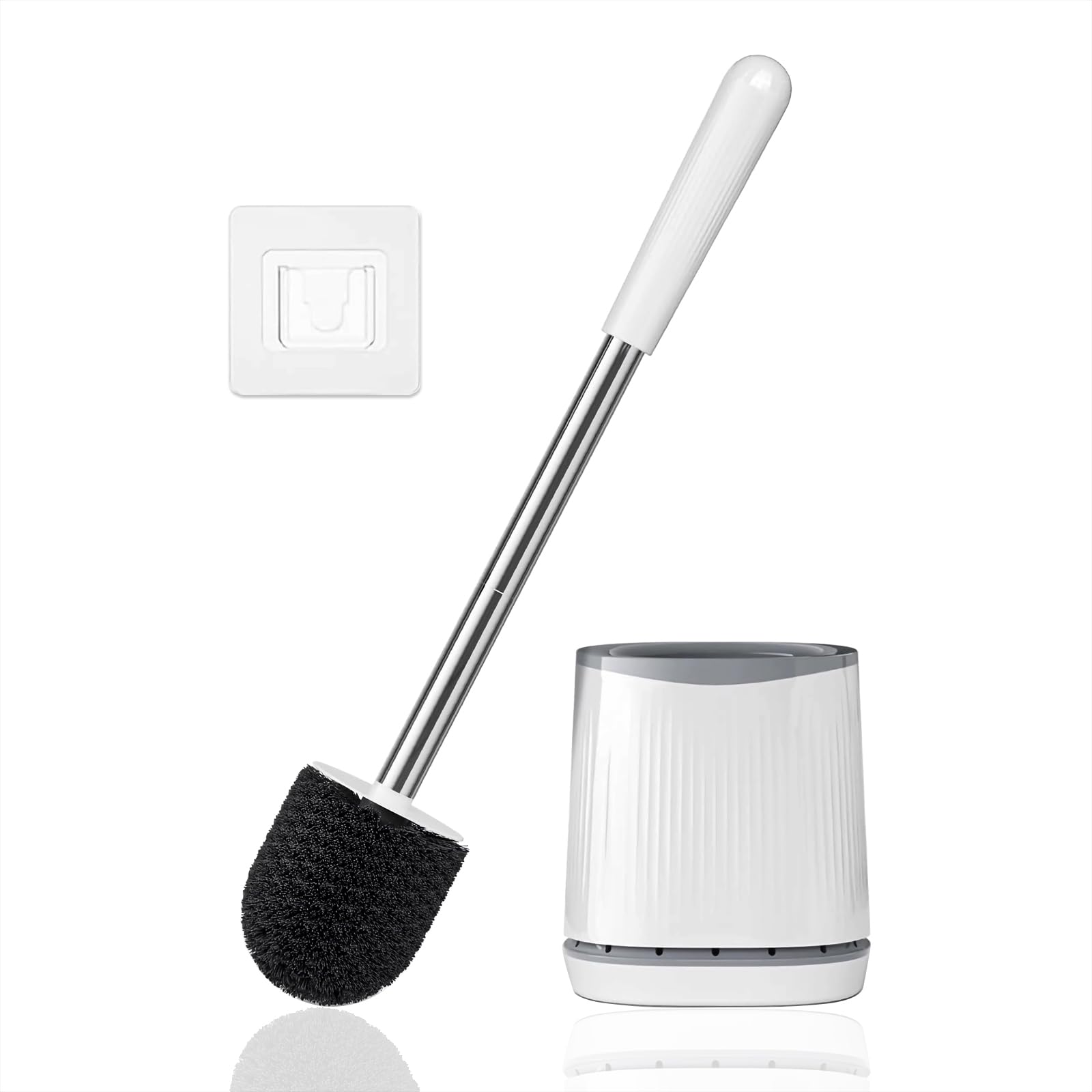 Silicone Toilet Brush with Holder,Toilet Brushes & Holders Includes 2 Quick Dryi