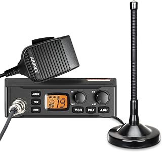 ABBREE CB Radio with Magnetic Mount Antenna for Truckers Long Range AM FM Professional CB Radios,Compact Design,Instant Emergency Channel 9/19,Full 40 Channels,Handheld Mic,LCD Display,VOX