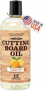 Cutting Board Oil 12 oz, Food Grade Mineral Oil added Orange Lemon Scent | Mineral Oil for Wood Cutting Boards, Butcher Blocks, Utensils, Lubricant for Knives. Soak for 2-3 Hours for Optimal Finish