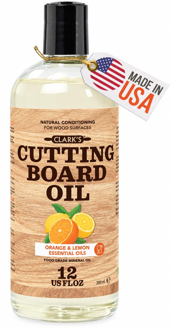 Cutting Board Oil 12 oz, Food Grade Mineral Oil added Orange Lemon Scent | Miner