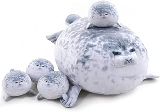 TOYSYM Seal Plush with 4 Babies, Large Seal Stuffed Animal Pillow for Kids | 20 Inch Large Seal Plush Family Set, Soft seal Toy, Birthday and Christmas Gift for Girls and Boys