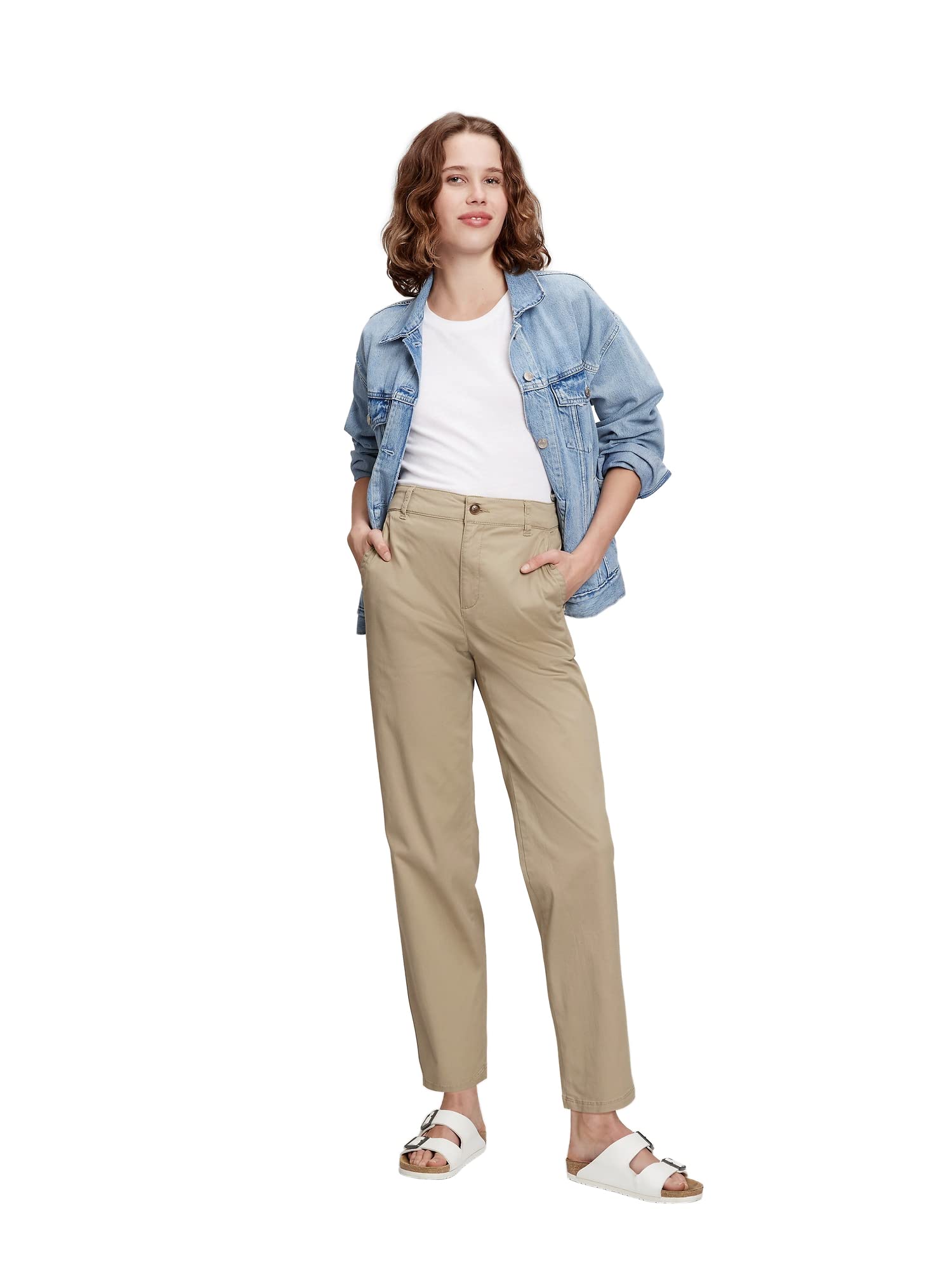 GAP Womens High Rise Girlfriend KhakiPants