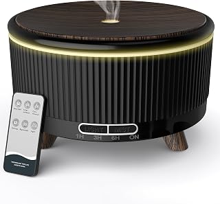 500mL Essential Oil Diffusers for Home, Aromatherapy Diffuser, Room Aroma Scent Diffuser, Wood grain black