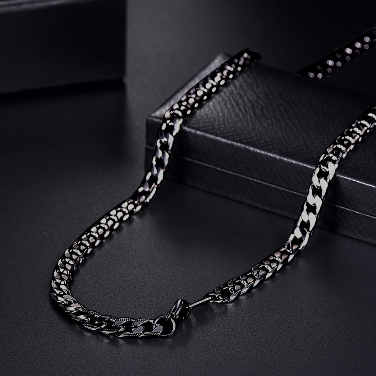 Solid Gold Cuban Link Curb Chain Necklace for Women Men, Stainless Steel, No Gem