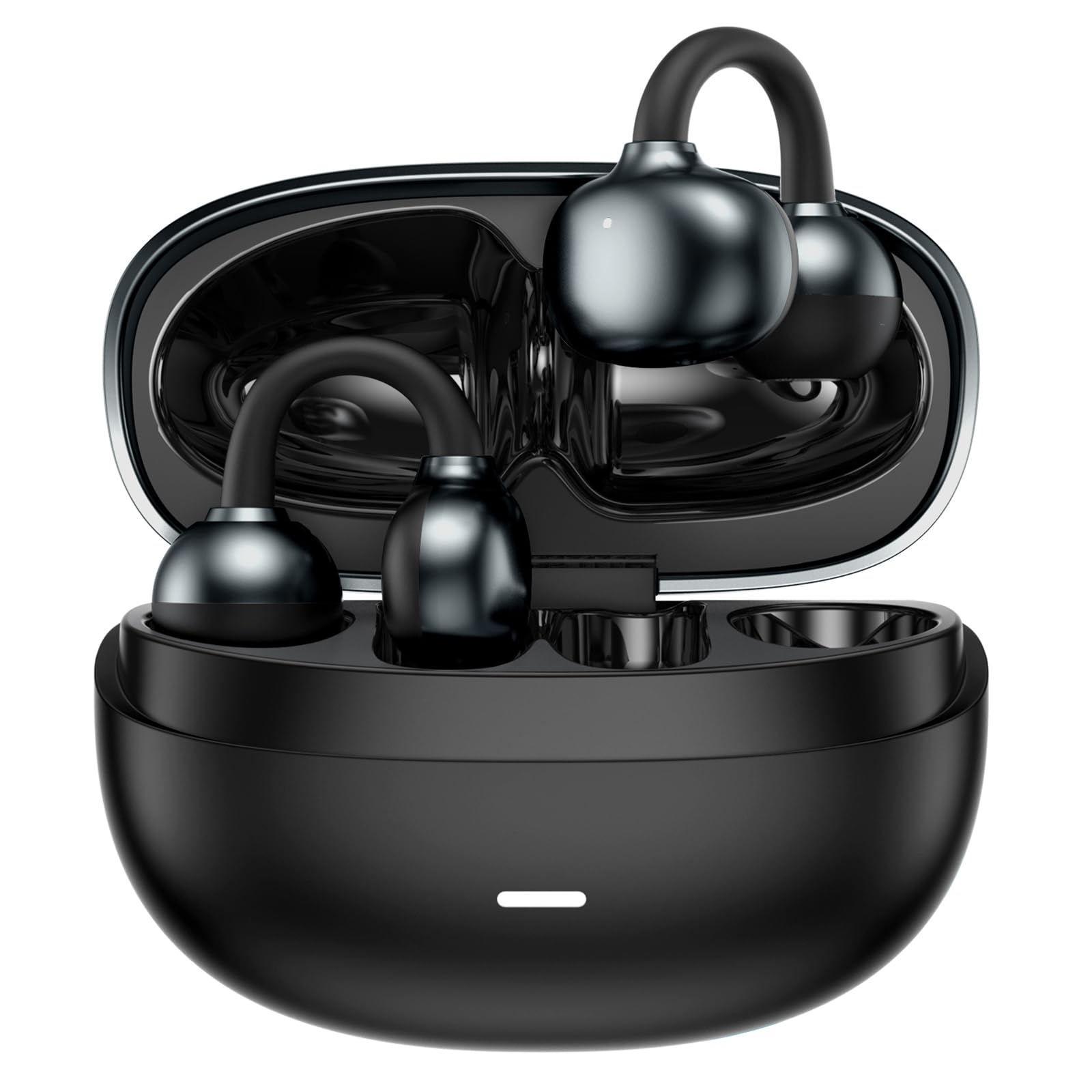 Open-Ear Earbuds, Clip-On Bluetooth 6.0 Headphones, Open-Ring Design Over-The-Ea
