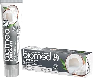 Biomed Superwhite 97% Natural Whitening Toothpaste | Enamel Strengthening | Coconut Flavour, Vegan, SLES Free 100g