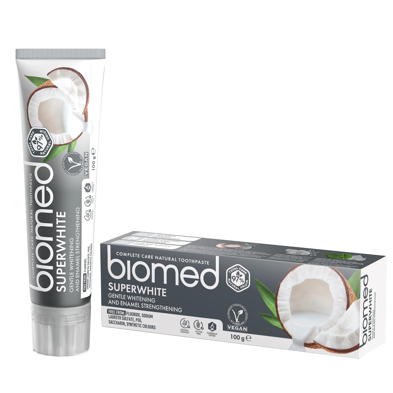 Biomed Superwhite 97% Natural Whitening Toothpaste | Enamel Strengthening | Coco